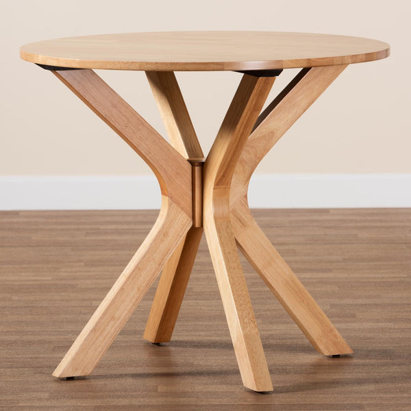 Baxton Studio Baxton Studio Kenji Round Wood Dining Table - Mid-Century Modern Design for Small Spaces, 4 Seats RH7208T-Natural-35-IN-DT