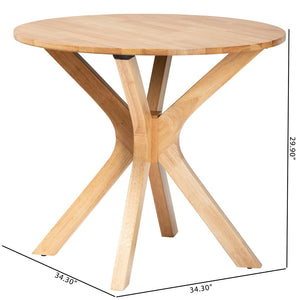 Baxton Studio Baxton Studio Kenji Round Wood Dining Table - Mid-Century Modern Design for Small Spaces, 4 Seats RH7208T-Natural-35-IN-DT