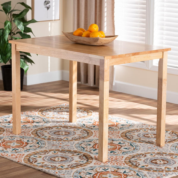 Baxton Studio Baxton Studio Eveline Modern Wood Dining Table – Stylish 43-Inch Design for Compact Spaces Natural RH7006-Natural-DT
