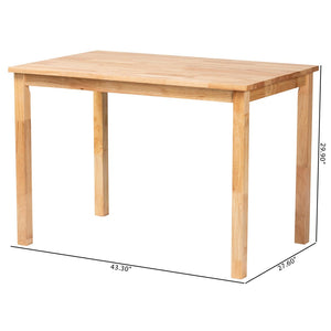Baxton Studio Baxton Studio Eveline Modern Wood Dining Table – Stylish 43-Inch Design for Compact Spaces Natural RH7006-Natural-DT