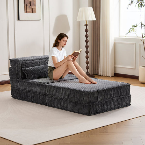 English Elm Compression Mahjong Sofa - Oversized Modular Sectional Bed With Memory Foam & Versatile Ottoman Set W3723S00045