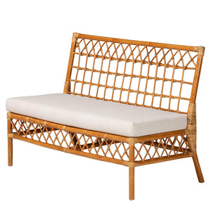 Baxton Studio bali Bali Adora 4-Piece Modern Bohemian Dining Nook Set - Honey Rattan with Plush Cushions & Modular Design Adora-4PC Dining Nook Set