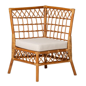 Baxton Studio bali Aina Modern Bohemian 4-Piece Dining Nook Set with Rattan Frames & Plush Cushions for Comfort Aina-4PC Dining Nook Set