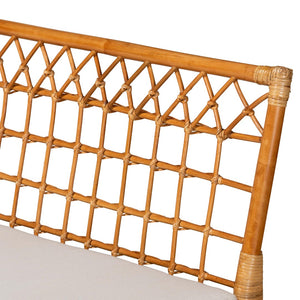 Baxton Studio bali Bali Capella Modern Bohemian Rattan 3-Piece Dining Nook Set with Cushions for Cozy Gatherings DCWH10016-Light Honey Rattan-L-Shape Seating