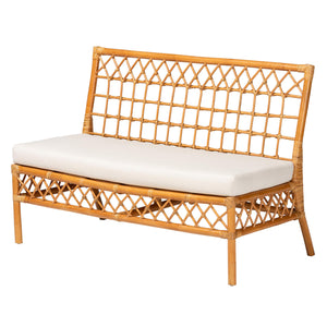 bali & pari Capella Modern Bohemian Honey Rattan Dining Bench