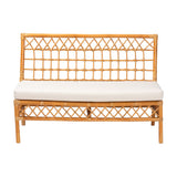 bali & pari Capella Modern Bohemian Honey Rattan Dining Bench