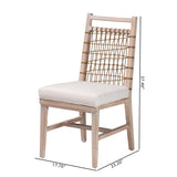 bali & pari Ulric Modern Bohemian White Washed Mahogany Wood Dining Chair