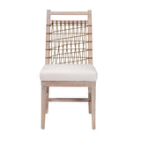 bali & pari Ulric Modern Bohemian White Washed Mahogany Wood Dining Chair