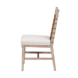 bali & pari Ulric Modern Bohemian White Washed Mahogany Wood Dining Chair