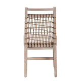 bali & pari Ulric Modern Bohemian White Washed Mahogany Wood Dining Chair