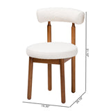 Baxton Studio Edric Modern Japandi Cream Boucle Fabric and Walnut Brown Finished Wood 2-Piece Dining Chair Set