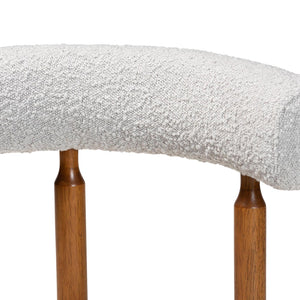 Baxton Studio Baxton Edric Modern Japandi Dining Chair Set - Light Grey Boucle & Walnut Finish for Stylish Comfort BBT5491-Maya- Sky Grey-DC