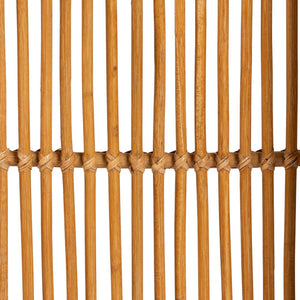 Baxton Studio bali Delphine Modern Bohemian Rattan Kitchen Cart - Handcrafted Mahogany Frame with Mobility & Style DCWH10013-Maia-Natural Rattan-Cart