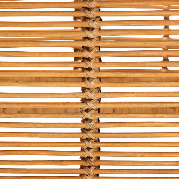 bali & pari Genet Modern Bohemian Natural Brown Rattan and Teak Wood 2-Tier Kitchen Cart