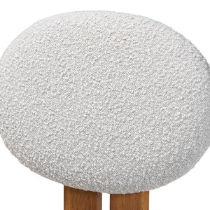 Baxton Studio Baxton Modern Japandi 2-Piece Dining Chair Set in Light Grey Boucle & Walnut Wood for Stylish Comfort BBT5490-Walnut/Maya Sky Grey-DC