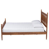 Baxton Studio Deance Retro-Modern Walnut Brown Finished Wood Queen Size Platform Bed