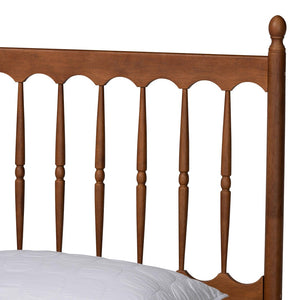 Baxton Studio Baxton Studio Deance Retro-Modern Walnut Brown Platform Bed with Spindle Design & Easy Assembly MG0206-Walnut-Queen