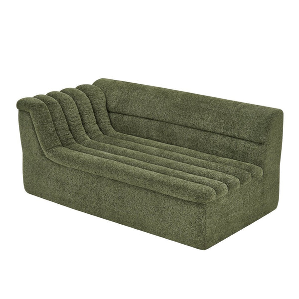 English Elm 106" Modular L-shaped Sectional Chenille Sofa Sculptural Low Profile Living Room Couch Green W1413S00126