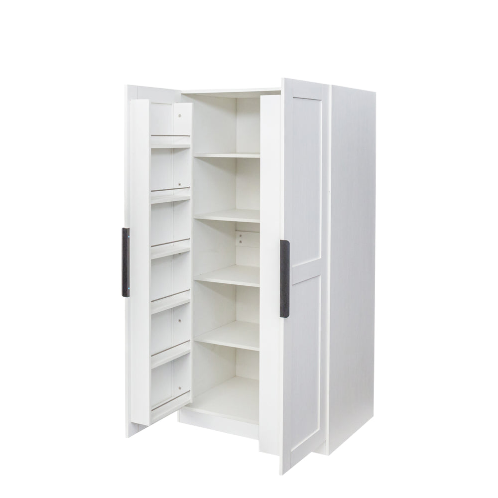 English Elm 62.99In Kitchen Pantry Cabinet - Stylish White Buffet With Multi-Level Shelves For Any Room Storage W331S00152