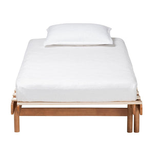 Baxton Studio Baxton Bolivia Expandable Twin to King Bed Frame - Mid-Century Modern Walnut Wood, Easy Assembly MG0036-2-Walnut-Extension Bed