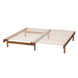Baxton Studio Baxton Bolivia Expandable Twin to King Bed Frame - Mid-Century Modern Walnut Wood, Easy Assembly MG0036-2-Walnut-Extension Bed