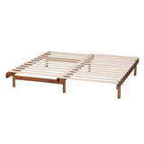 Baxton Studio Bolivia Mid-Century Modern Walnut Brown Wood Expandable Twin to King Bed Frame