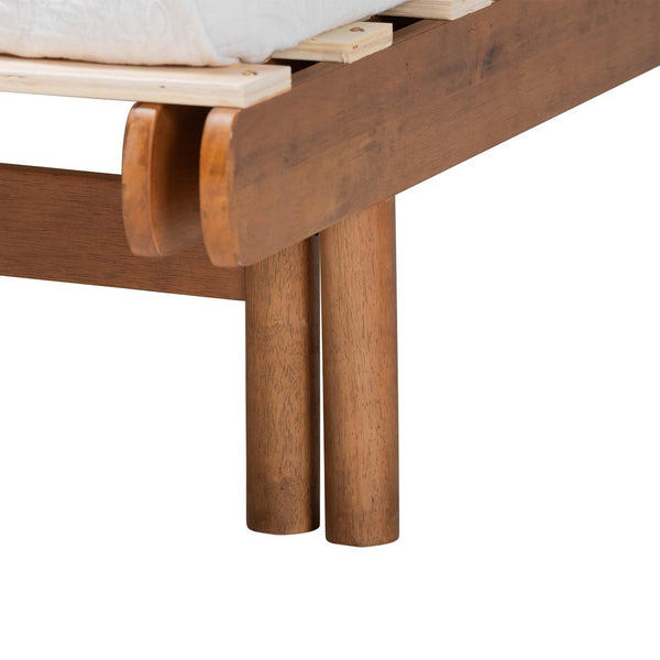 Baxton Studio Baxton Bolivia Expandable Twin to King Bed Frame - Mid-Century Modern Walnut Wood, Easy Assembly MG0036-2-Walnut-Extension Bed