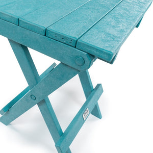 English Elm Riverstone Recycled Hdpe Folding Outdoor Bistro Table Weatherproof Patio Balcony Teal B2745P409702