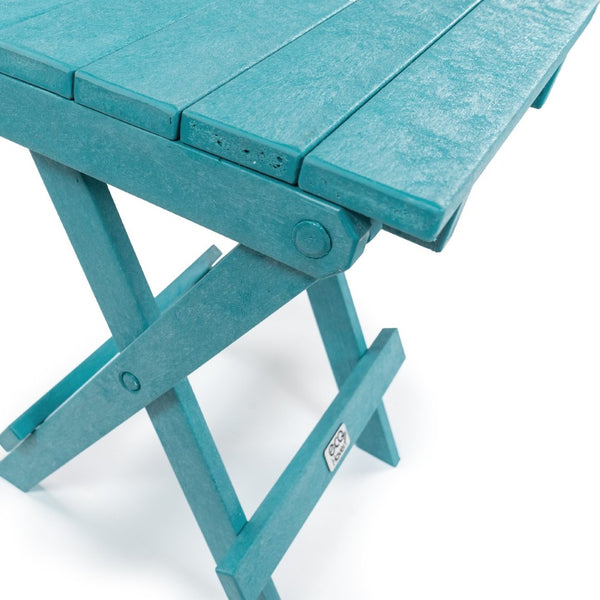 English Elm Riverstone Recycled Hdpe Folding Outdoor Bistro Table Weatherproof Patio Balcony Teal B2745P409702