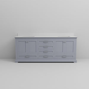 English Elm Dark Grey Double Bath Vanity 80 in W x 22 in D with Cultured Marble Top, Solid Wood, Soft-Close Storage B2731P258404