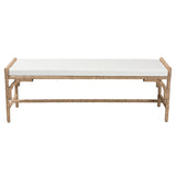 Baxton Studio bali & pari Nasim Modern Bohemian Natural Seagrass and Metal Accent Bench