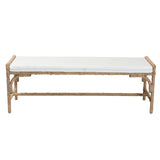 Baxton Studio bali & pari Nasim Modern Bohemian Natural Seagrass and Metal Accent Bench