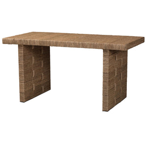 Baxton Studio bali & pari Daijiro Modern Bohemian Natural Brown Seagrass and Wood Dining Table