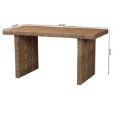 Baxton Studio bali & pari Daijiro Modern Bohemian Natural Brown Seagrass and Wood Dining Table