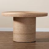 Baxton Studio bali & pari Bistra Modern Bohemian Natural Brown Seagrass and Wood Dining Table