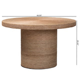 Baxton Studio bali & pari Bistra Modern Bohemian Natural Brown Seagrass and Wood Dining Table