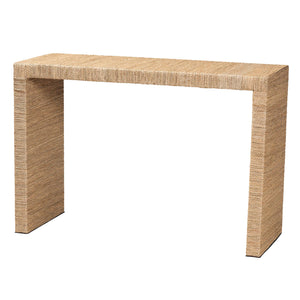 Baxton Studio bali & pari Colandra Modern Bohemian Natural Brown Seagrass and Wood Console Table