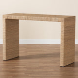 Baxton Studio bali & pari Colandra Modern Bohemian Natural Brown Seagrass and Wood Console Table