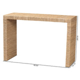 Baxton Studio bali & pari Colandra Modern Bohemian Natural Brown Seagrass and Wood Console Table