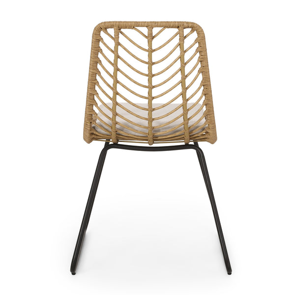 English Elm Christopher Knight Home® - DEJA Outdoor Wicker Dining Chairs 2PCS with Water-Resistant Cushions, Sturdy Frame, Stylish Comfort 71125.00LBRN