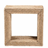 Baxton Studio bali & pari Adonica Modern Bohemian Natural Brown Seagrass and Wood End Table