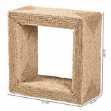 Baxton Studio bali & pari Adonica Modern Bohemian Natural Brown Seagrass and Wood End Table