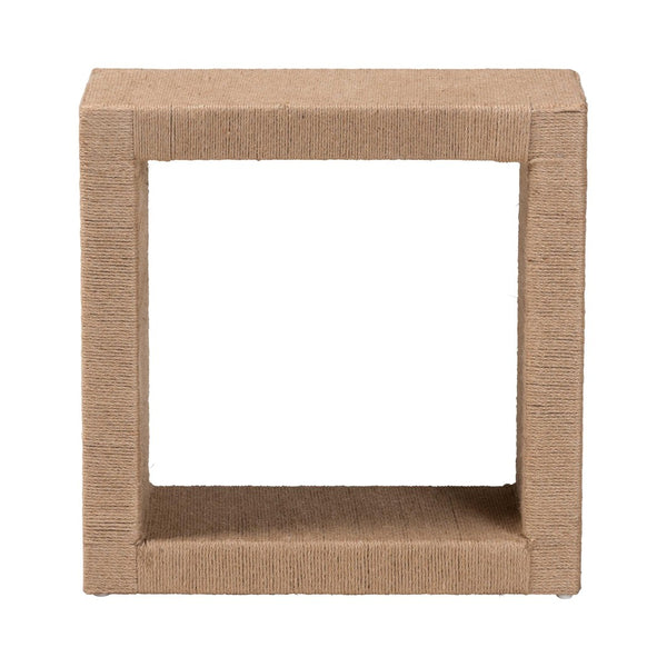 Baxton Studio bali Adonica Modern Bohemian Jute & Wood End Table - Stylish Storage Solution for Any Space F232-FT18-Seagrass-End Table