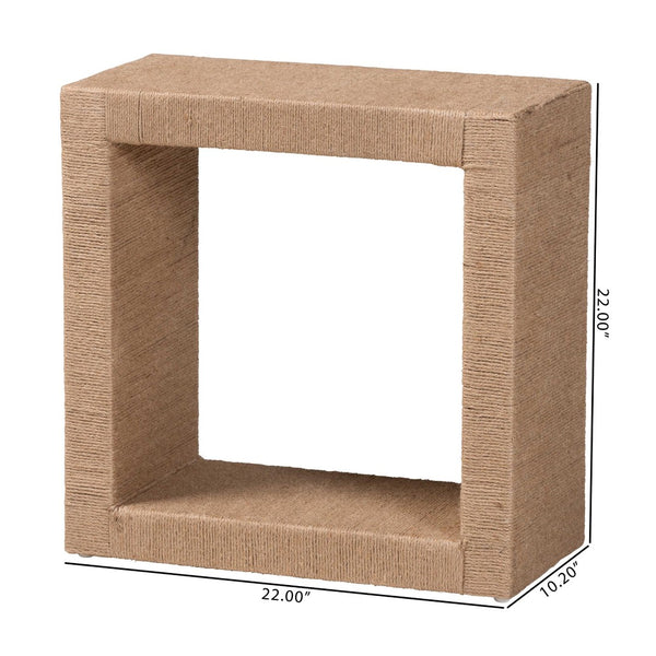 Baxton Studio bali Adonica Modern Bohemian Jute & Wood End Table - Stylish Storage Solution for Any Space F232-FT18-Seagrass-End Table