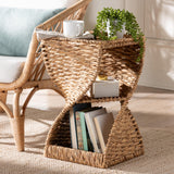 Baxton Studio bali & pari Pelleas Modern Bohemian Natural Brown Seagrass and Wood End Table