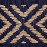 Baxton Studio bali & pari Prunella Modern Bohemian Two-Tone Navy Blue and Natural Brown Seagrass and Acacia Wood Accent Bench