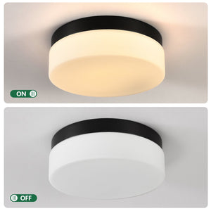 English Elm 1 LED Flush Mount Ceiling Light Fixture 24W 12 Inch Round Surface Lamp Energy Saving 3-Mode Durable Safety Rated Black W2312P375009