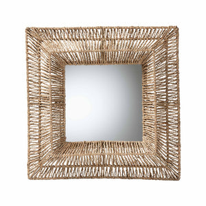 Baxton Studio bali Collice Modern Bohemian Seagrass Accent Wall Mirror - Elegant Metal Frame, Ready to Hang! F232-FT25-Seagrass-Mirror