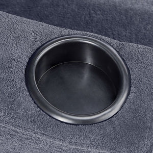 English Elm Sleeper 3-in-1 Convertible Sofa Chair Bed with Lychee Velvet, Adjustable Recline & Cup Holder Grey W1117P265779