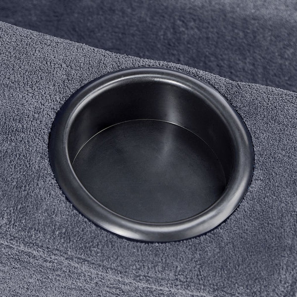 English Elm Sleeper 3-in-1 Convertible Sofa Chair Bed with Lychee Velvet, Adjustable Recline & Cup Holder Grey W1117P265779